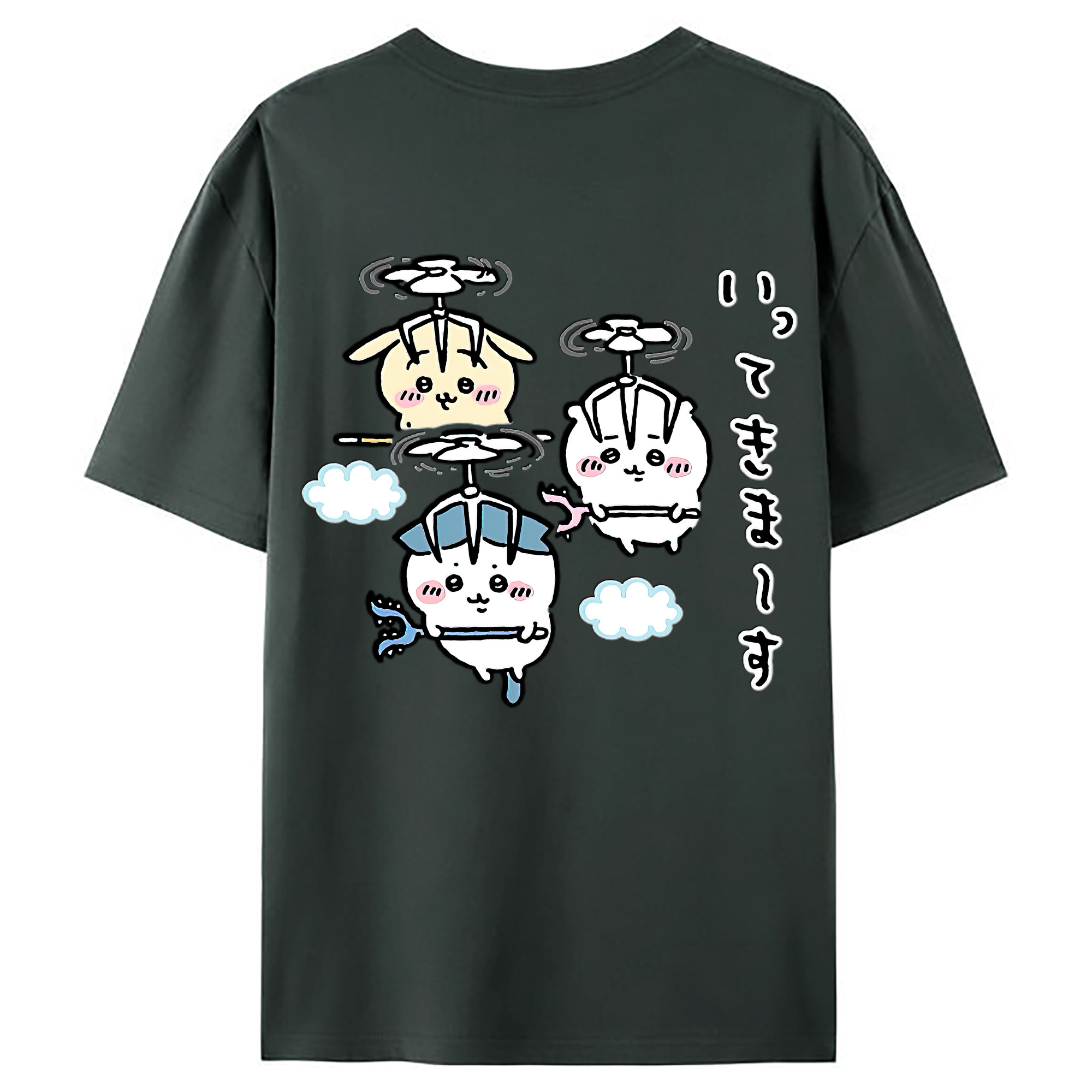 （画像用） ちいかわ ちいかわ Chii-kawa chiikawa 綿100％ メンズ半袖Tシャツ（バックプリント） 通気性